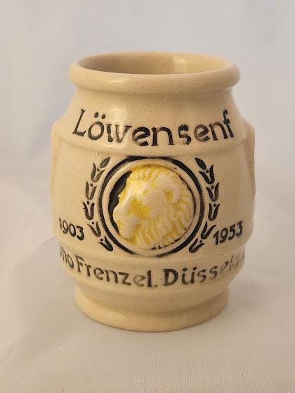 Vintage Löwensenf Mustard Jar – 1953 Otto Frenzel Düsseldorf Crock