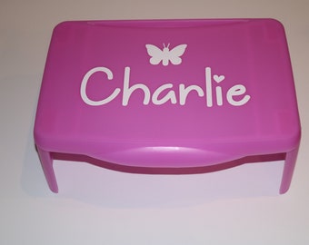 Personalized pink kids Lap Desk/ Butterfly Lap Desk/ Kids Collapsible Folding Lap Desk/ Personalized School lap desk