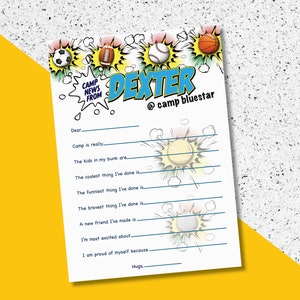 Sleepaway Camp Stationery/ Notes from Camp/ Sport Comic Thank you cards/ Sport Camp Stationery