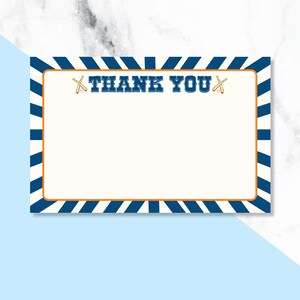 Baseball Thank You Card/ Stationery/ Notecard
