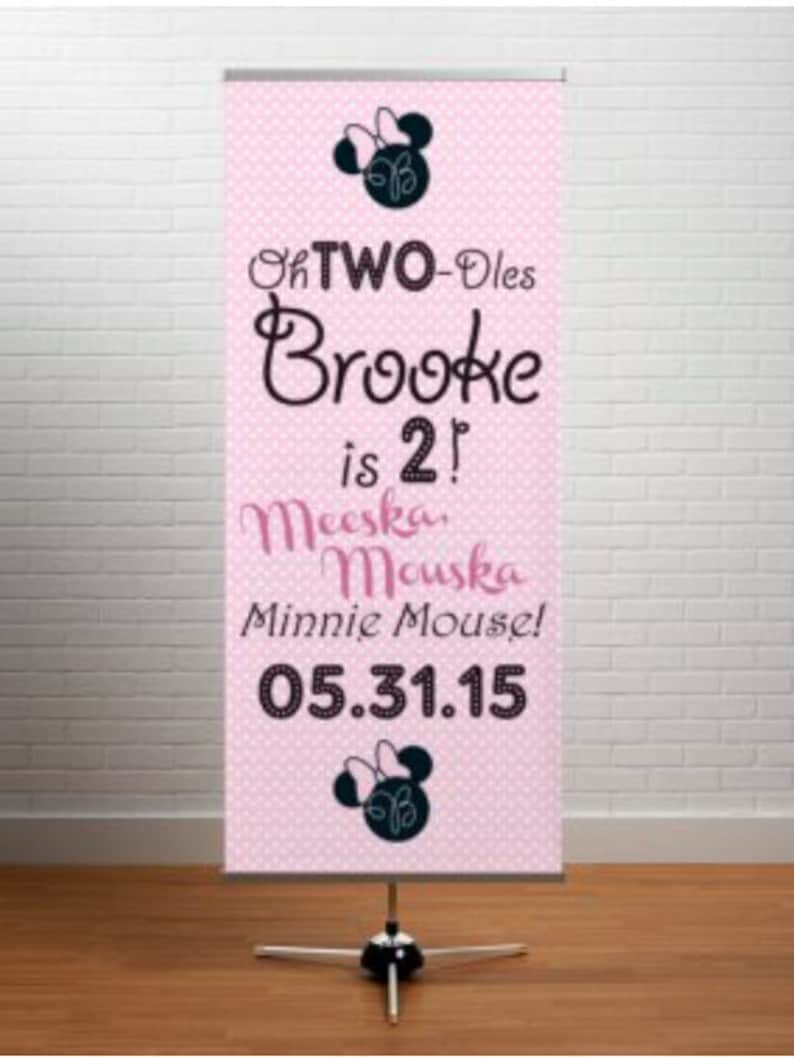 Banner de cumpleaños de Minnie Mouse imagen 2