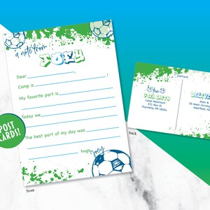 Sleepaway Camp Stationery/ Notes from Camp/ soccer Thank you cards