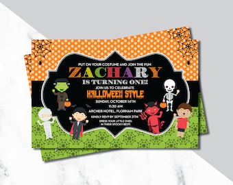Fiesta de cumpleaños de Halloween / invitaciones a fiestas de cumpleaños aterradoras