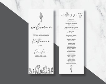 Wedding Programs | Modern Wedding Programs | Minimal Wedding program