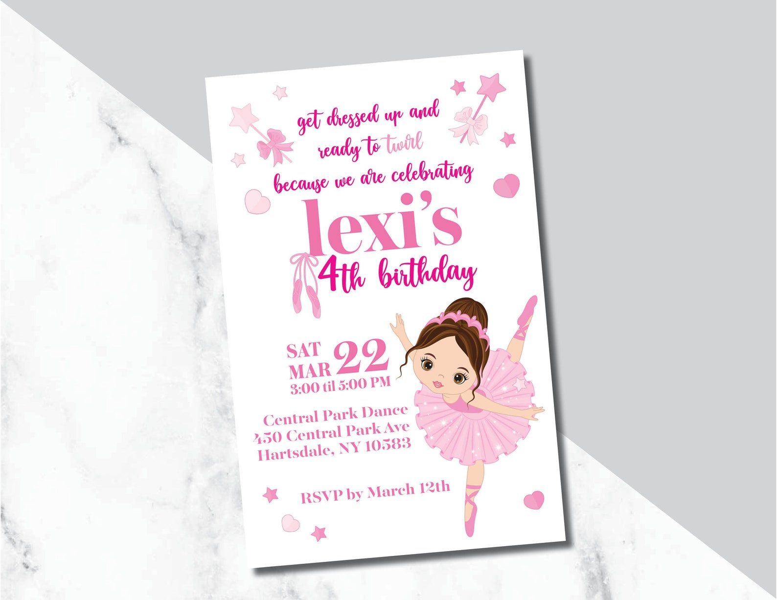 Ballerina Invitations/ Ballet Birthday Invitations - Etsy