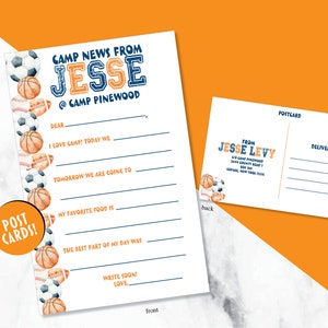 Sleepaway Camp Stationery/Sport Sleepaway cards/ Notes from Camp/ Sports Thank you cards