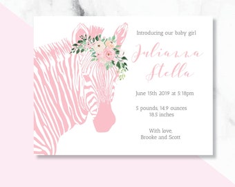 Beautiful Baby Birth Announcements/ NO Photo Birth Announcement