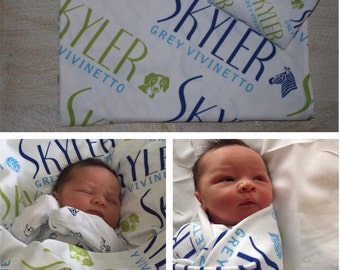 Personalized Baby Blanket/ personalized baby swaddle/ baby swaddle