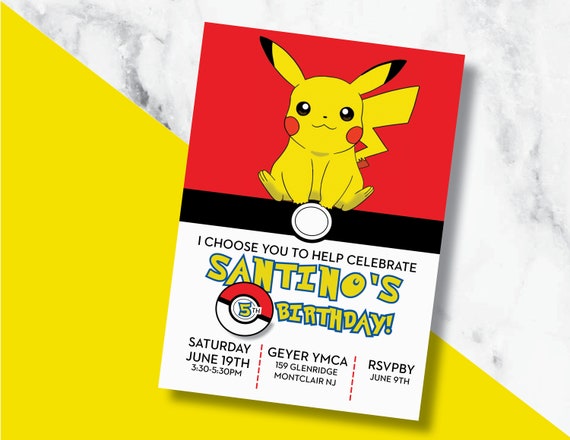 Invitations Pokémon de luxe, Pikachu, paq. 8