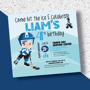 Sports Birthday Invitations/ hockey party/ Hockey Invitation/ Hockey Birthday Invitation