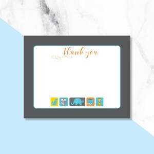 Animal Theme Thank you Cards/ Stationery