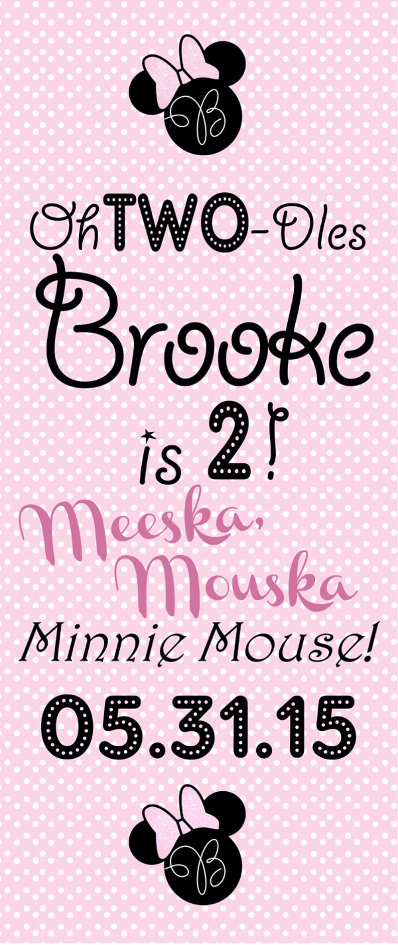 Banner de cumpleaños de Minnie Mouse imagen 3