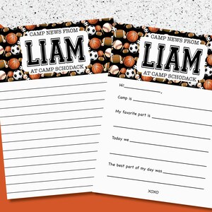 Sleepaway Camp Stationery | Notes from Camp | Sports Thank you cards