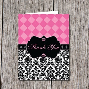 Damask Thank You Cards