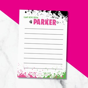 Sleepaway Camp cards | Notes from Camp | Camp Notepads | splatter face Thank you cards