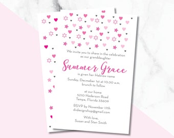 Beautiful Baby Girl naming Invitations/ Baby Naming Invitations