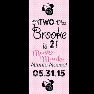 Banner de cumpleaños de Minnie Mouse imagen 1