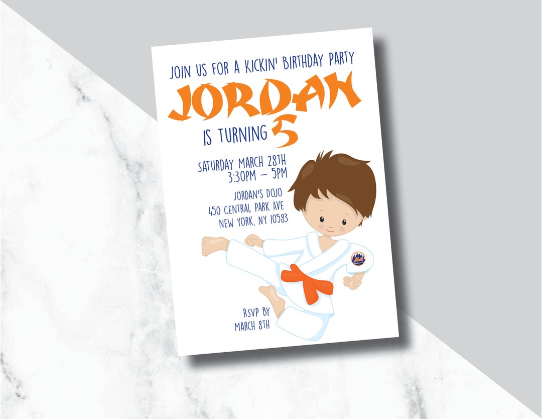 Karate Invitations/ Martial Arts Birthday Invitations Etsy