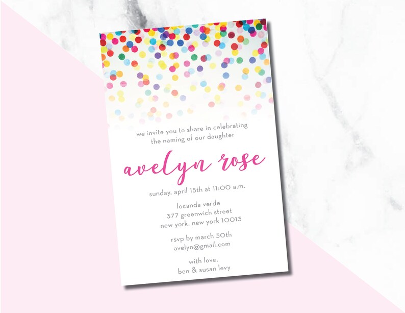 Glitter Girl Birth Announcements no photo announcement birth announcement letterpress
