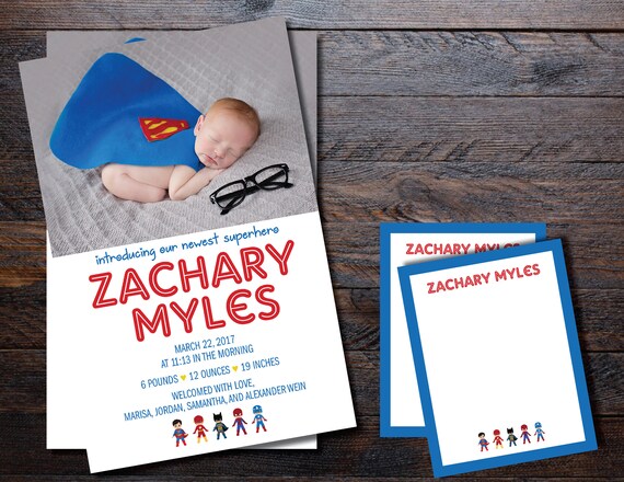 superhero birth announcement