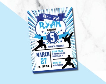 Invitaciones de Karate / Invitaciones de cumpleaños de artes marciales