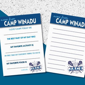 Sleepaway Camp Stationery | Notes from Camp | Sports Thank you cards | Lacrossel Camp Stationery | Football Notepads