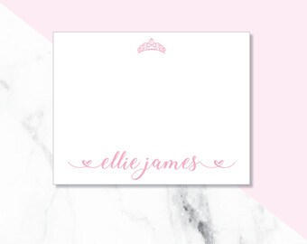 Princess Thank You Card/ Stationery/ Notecard/ crown