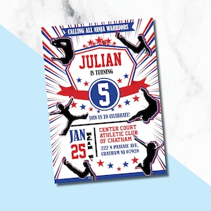 Ninja Warrior Birthday Invitations