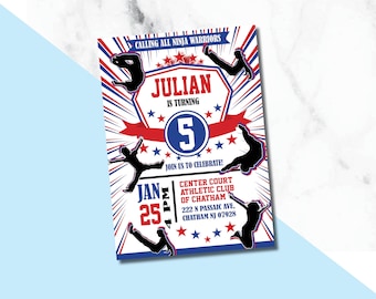 Ninja Warrior Birthday Invitations