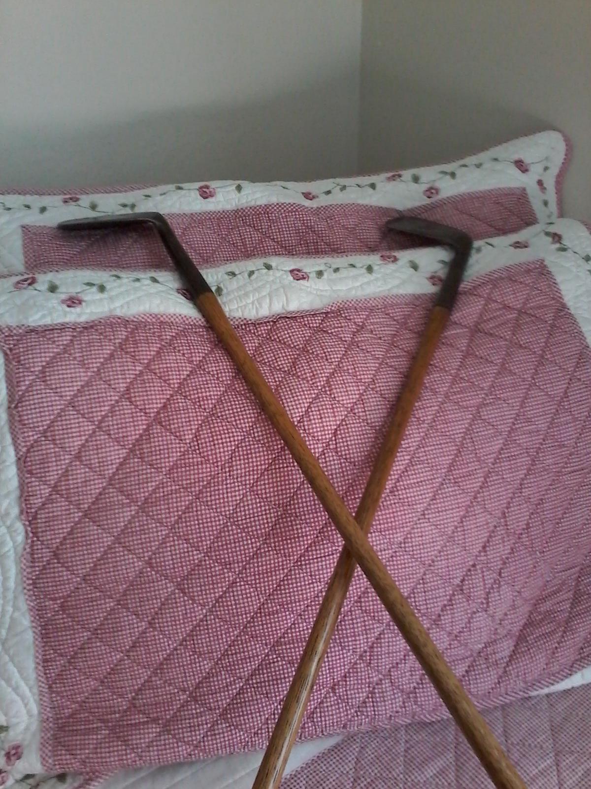 Lot De 10 Fers à Repasser Mashie Vintage - Manche Hickory - Droitier Années 1900