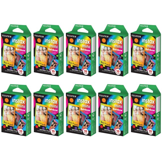 10 Packs Fujifilm Fuji Instax Mini Picture Format Rainbow Etsy