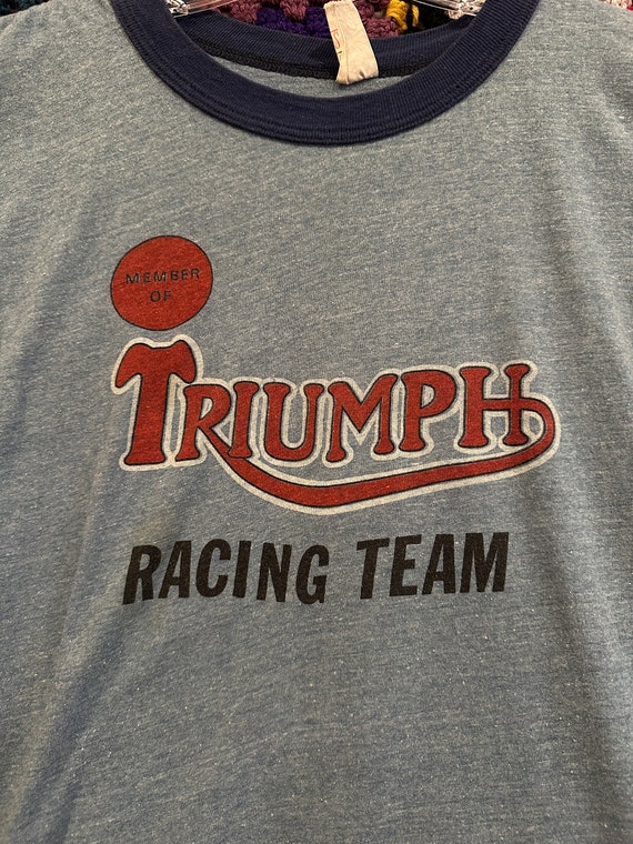 Vtg 70s Triumph Racing Team Shirt - image 2