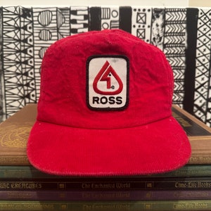 Vintage 1990s Ross Red Corduroy Snapback Hat