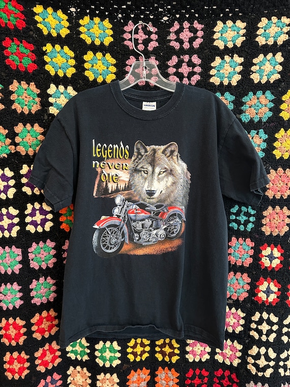 Y2K Biker Shirt “spending time behind bars” -M-