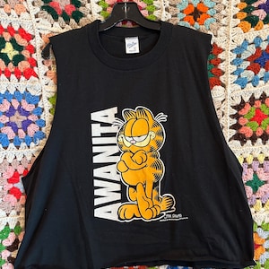 Vintage 90s Awanita Garfield Crop Top -XL- oversized