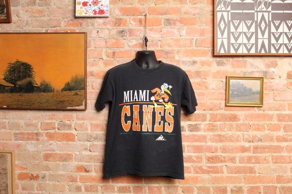 Vintage Miami Hurricanes Football 1980s NCAA T-Shirt - UM Crewneck Sweater  - Bluefink