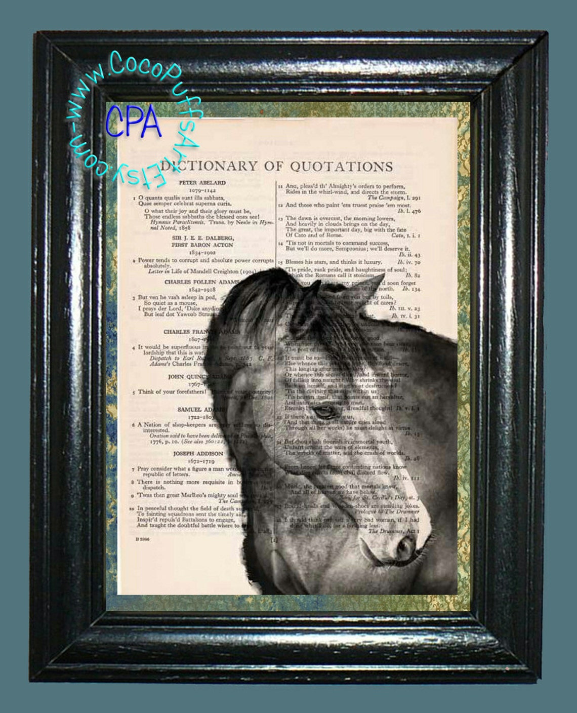 Portrait of a Horse Vintage Dictionary Book Page Etsy
