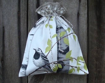 Birch & Bird cotton fabric bag with lace