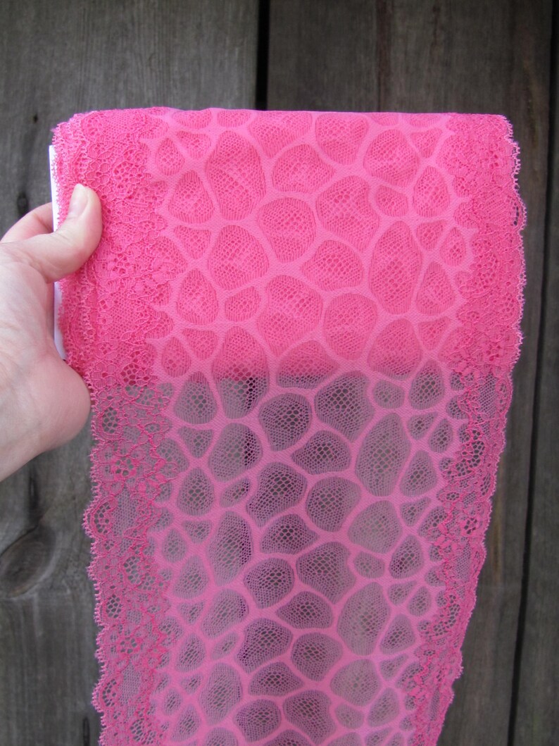 8 Wide Stretch Elastic Lace by Yard Pink Lingerie Lace Etsy