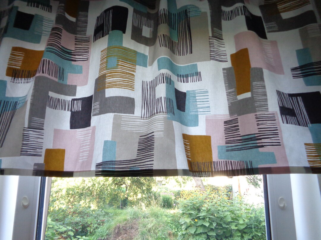 Curtians Graphics Graphic Print Cotton Curtain W54