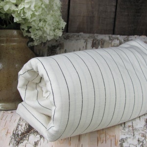 White pinstripe linen flax tablecloth