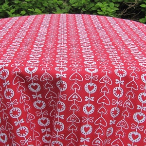 Cotton tablecloth with Heart Print Square / Round / Oval Tablecloth / Table Runner Scandinavian design linens image 2