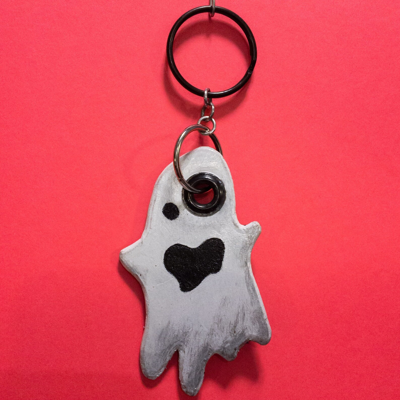 HandPainted Leather Halloween Ghost Keychain/ Cute Spooky Etsy
