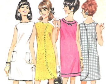 1960s Wrap DRESS Vintage Sewing Pattern ~ Wrap Around Dress ~ Miss Size Small 8 - 10 ~ One-Piece Wrap A Rounder Dress in Six Versions ~ Easy