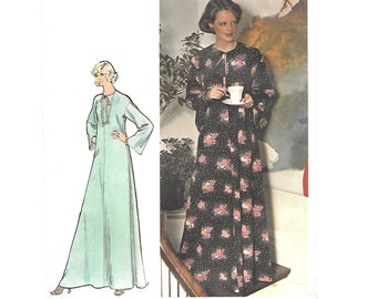 1970s Boho CAFTAN ~ Vintage Sewing Pattern ~ Size 12 Bust 34 ~ Butterick 3539 ~ Loose fitting Lounge Dress ~ Dropped shoulders Long Sleeve
