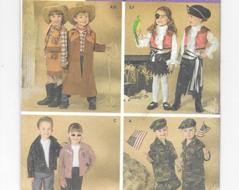 Child's Costume Pattern ~ PIRATE ~ COWBOY Western ~ 1950s GREASE ~ Military ~ Size 3 4 5 6 7 8 ~ Simplicity 3997 ~ Kid's Halloween Costumes