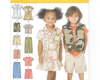 Boys and Girls PANTS Shorts DRESS Shirt VEST ~ Sewing Pattern 2907 ~ Toddler's/Child Size 1/2 - 1 - 2 - 3 - 4  ~ Uncut