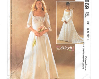 Wedding Gown ~ Bridal Dress Sewing Pattern ~ Evening Renaissance Gown ~ Alicyn Exclusive ~ McCall's 3869  Size 8 10 12 14 ~ UNCUT