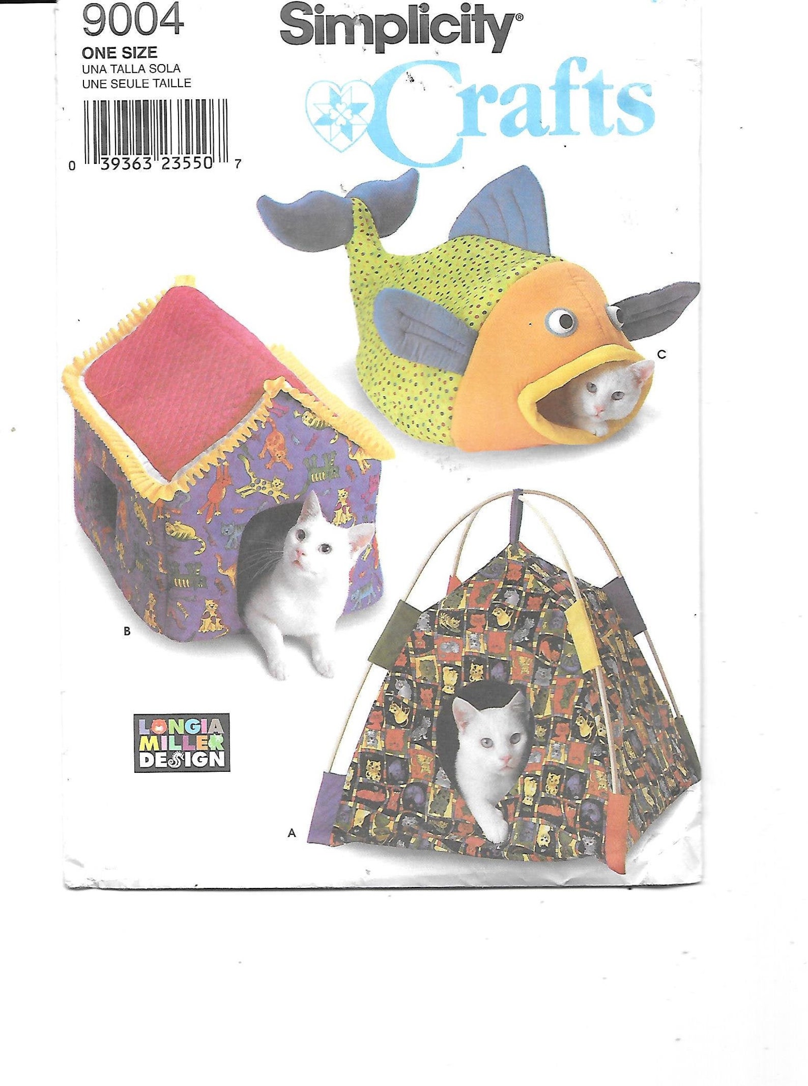 Simplicity 9004 Cat Bed Sewing Pattern in 3 Designs Tent Bed Etsy