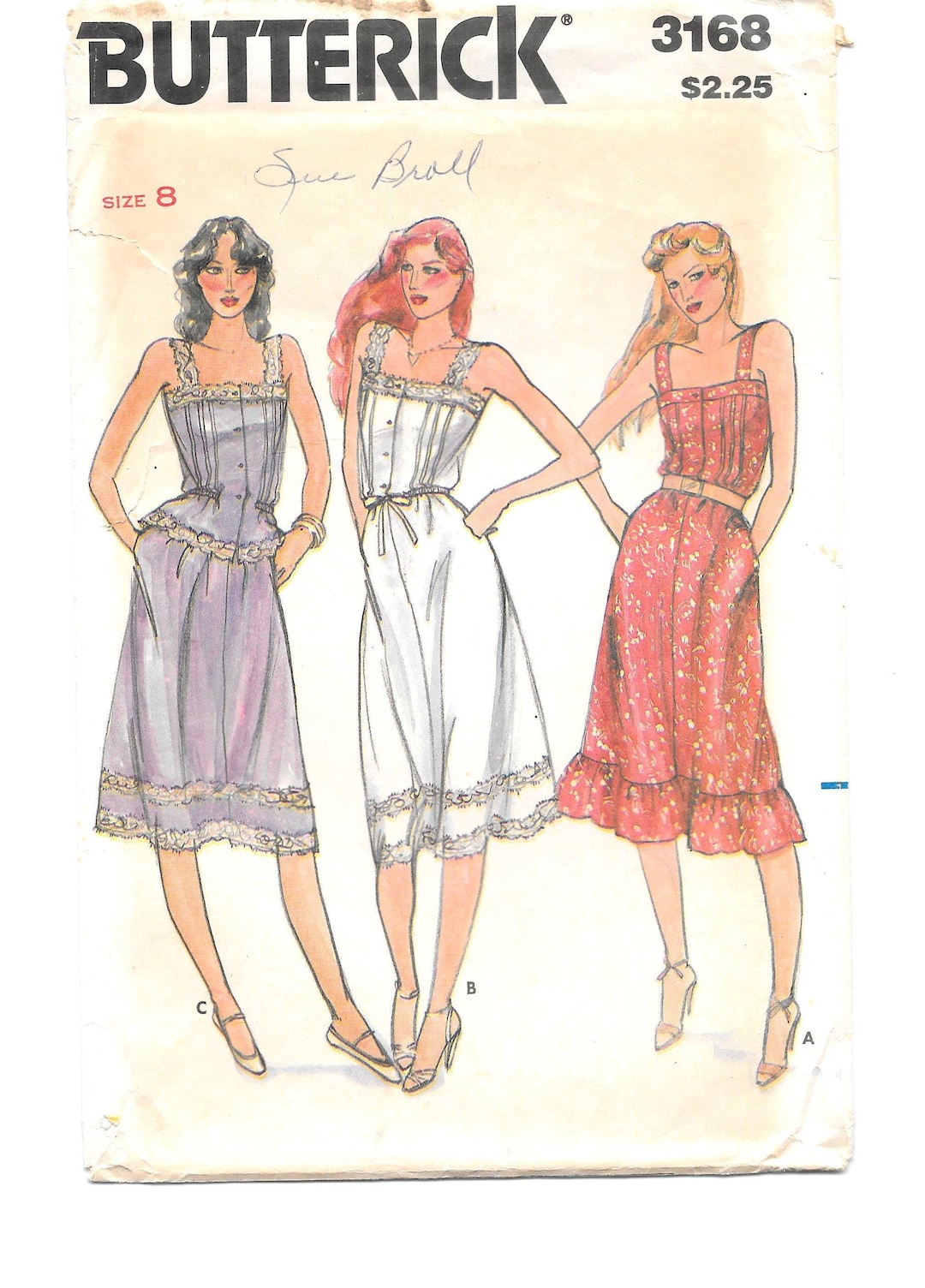 S3168 Pattern 1980s Sun Dress Sewing Pattern: Butterick 3168, Size 8, Uncut - Etsy